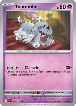 Carte Pokémon Communes Toutombe 100/197 de la série Flammes Obsidiennes
