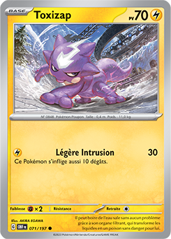 Carte Pokémon Communes Toxizap 71/197 de la série Flammes Obsidiennes