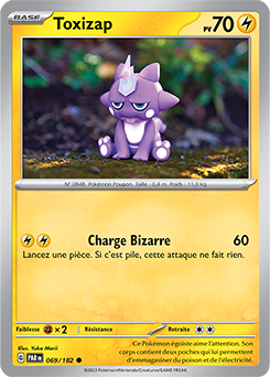 Carte Pokémon Communes Toxizap 69/182 de la série Faille Paradoxe