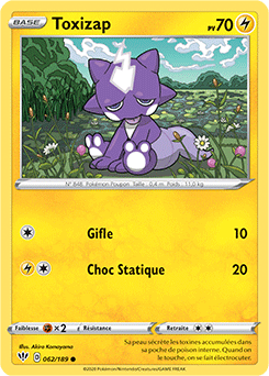 Carte Pokémon Toxizap 62/189 de la série Ténèbres Embrasées en vente au meilleur prix