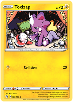 Carte Pokémon Toxizap 105/264 de la série Poing de Fusion en vente au meilleur prix