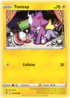 Carte Pokémon Communes Toxizap 105/264 de la série Poing de Fusion