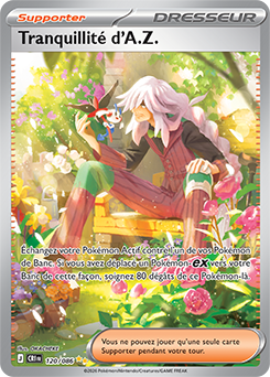Carte Pokémon Illustration spéciale rare Tranquillité d'A.Z. 120/86 de la série Chaos Ascendant