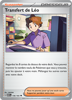 Carte Pokémon Transfert de Léo 156/165 de la série 151 en vente au meilleur prix