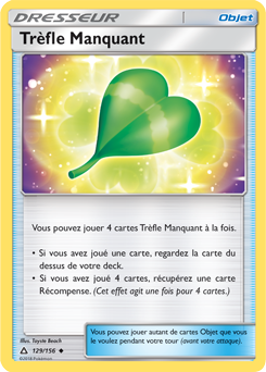Carte Pokémon Peu commune Trèfle Manquant 129/156 de la série Ultra Prisme
