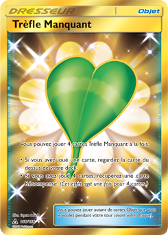 Carte Pokémon Objet Gold SL Trèfle Manquant 168/156 de la série Ultra Prisme
