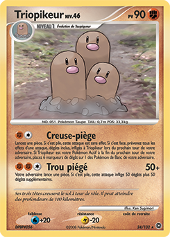 Carte Pokémon Rare Triopikeur 24/132 de la série Merveilles Secrètes