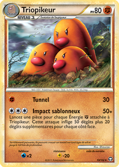 Carte Pokémon Rare Triopikeur 19/102 de la série Triomphe