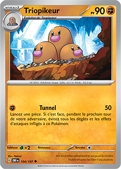 Carte Pokémon Peu commune Triopikeur 104/197 de la série Flammes Obsidiennes