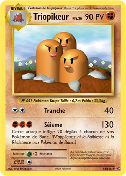 Carte Pokémon Rare Triopikeur 56/108 de la série Évolutions