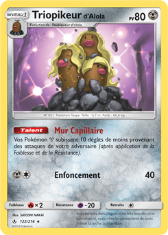 Carte Pokémon Rare Triopikeur d'Alola 122/214 de la série Alliance Infallible