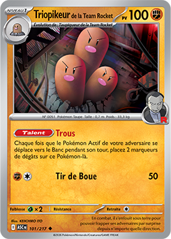 Carte Pokémon Triopikeur de la Team Rocket 101/217 de la série Héros Transcendants en vente au meilleur prix