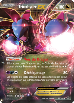 Carte Pokémon Trioxhydre EX 62/108 de la série Ciel Rugissant en vente au meilleur prix