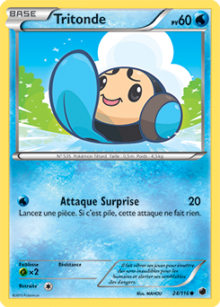 Carte Pokémon Tritonde 24/116 de la série Glaciation Plasma en vente au meilleur prix