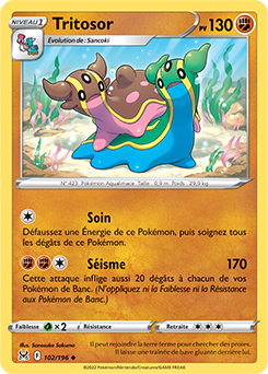 Carte Pokémon Peu commune Tritosor 102/196 de la série Origine Perdue