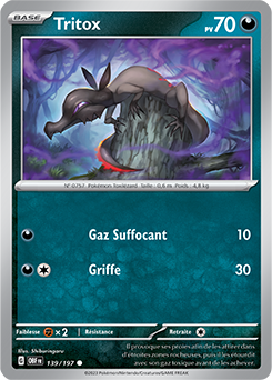 Carte Pokémon Communes Tritox 139/197 de la série Flammes Obsidiennes
