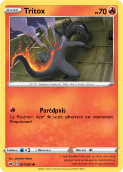 Carte Pokémon Commune Tritox 27/202 de la série Épée et Bouclier