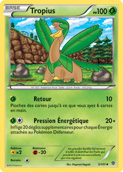 Carte Pokémon Peu commune Tropius 5/101 de la série Explosion Plasma