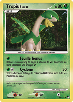 Carte Pokémon Peu commune Tropius 64/123 de la série Trésors Mystérieux