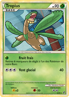 Carte Pokémon Rare Tropius 22/90 de la série Indomptable