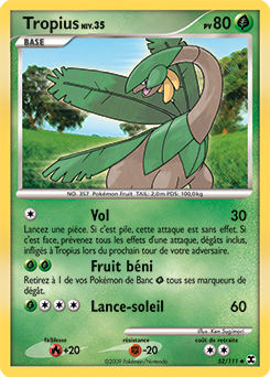 Carte Pokémon Peu commune Tropius 52/111 de la série Rivaux Émergents