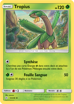 Carte Pokémon Tropius 12/236 de la série Éclipse Cosmique en vente au meilleur prix