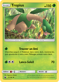 Carte Pokémon Peu commune Tropius 21/168 de la série Tempête Céleste