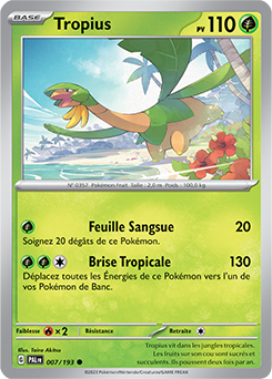 Carte Pokémon Communes Tropius 007/193 de la série Évolutions à Paldea