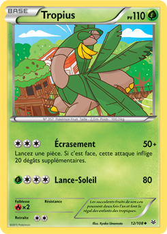 Carte Pokémon Tropius 12/108 de la série Ciel Rugissant en vente au meilleur prix