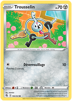 Carte Pokémon Communes Trousselin 186/264 de la série Poing de Fusion