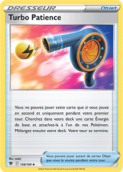 Carte Pokémon Peu commune Turbo Patience 158/189 de la série Astres Radieux