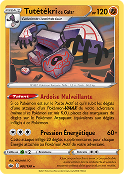 Carte Pokémon Tutétékri de Galar 83/198 de la série Règne de Glace en vente au meilleur prix