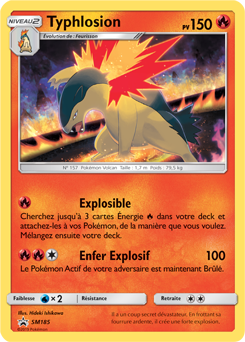 Carte Pokémon Promo Typhlosion SM185 de la série Promos Soleil et Lune