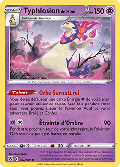 Carte Pokémon Typhlosion de Hisui 052/189 de la série Astres Radieux en vente au meilleur prix