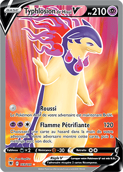 Carte Pokémon Full Art V Typhlosion de Hisui V 169/189 de la série Astres Radieux