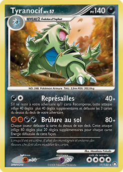 Carte Pokémon Holographique Rare Tyranocif 17/123 de la série Trésors Mystérieux