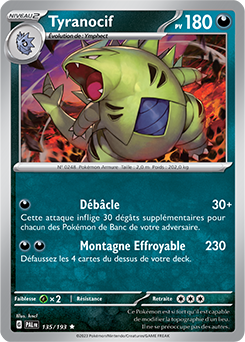 Carte Pokémon Rare Tyranocif 135/193 de la série Évolutions à Paldea