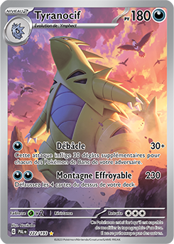 Carte Pokémon Illustration rare Tyranocif 222/193 de la série Évolutions à Paldea