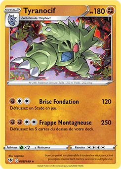 Carte Pokémon Tyranocif 88/189 de la série Ténèbres Embrasées en vente au meilleur prix