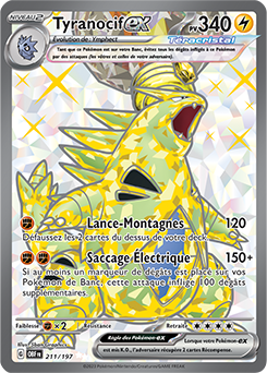 Carte Pokémon Ultra rare Tyranocif ex 211/197 de la série Flammes Obsidiennes