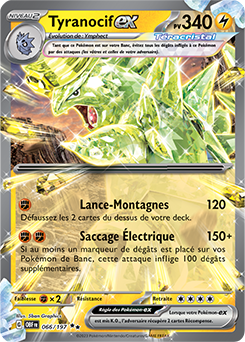 Carte Pokémon Double rare Tyranocif ex 66/197 de la série Flammes Obsidiennes