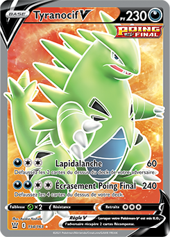 Carte Pokémon Tyranocif V 154/163 de la série Styles de Combat en vente au meilleur prix