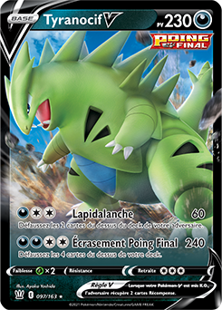 Carte Pokémon Tyranocif V 97/163 de la série Styles de Combat en vente au meilleur prix