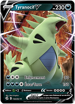 Carte Pokémon Tyranocif V 158/264 de la série Poing de Fusion en vente au meilleur prix