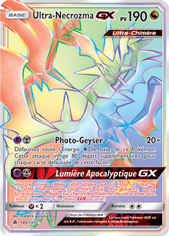 Carte Pokémon Secrète Rainbow GX Ultra-Necrozma GX 140/131 de la série Lumière Interdite