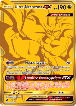 Carte Pokémon Pokémon Gx Gold Ultra-Necrozma GX 78/70 de la série Majesté des Dragons