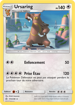 Carte Pokémon Ursaring 172/236 de la série Éclipse Cosmique en vente au meilleur prix