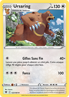 Carte Pokémon Ursaring 123/189 de la série Astres Radieux en vente au meilleur prix