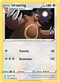 Carte Pokémon Peu commune Ursaring 127/203 de la série Évolution Céleste