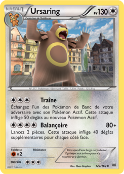 Carte Pokémon Peu commune Ursaring 122/162 de la série Impulsion Turbo